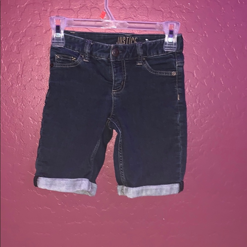 dark denim shorts